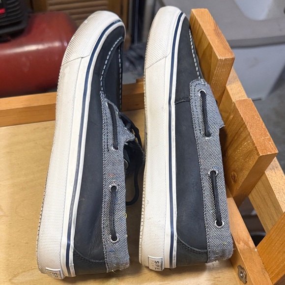 Sperry Men’s Black Top Slider deck/Boat Shoes with Gray Chambray Collar 11m - Picture 3 of 7